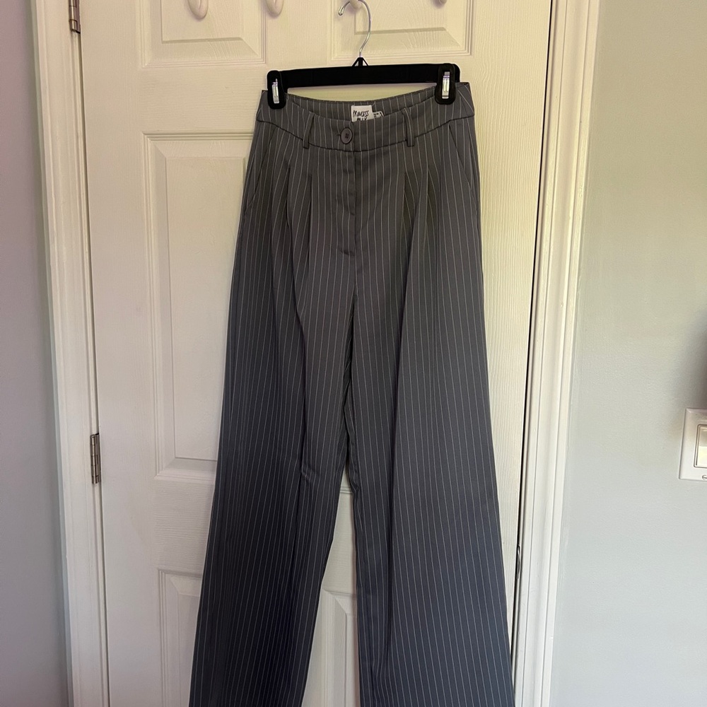 Princess Polly Charcoal Pinstripe Dress Pants